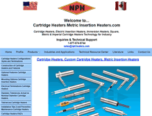 Tablet Screenshot of cartridge-heaters-metric-insertion-heaters.com